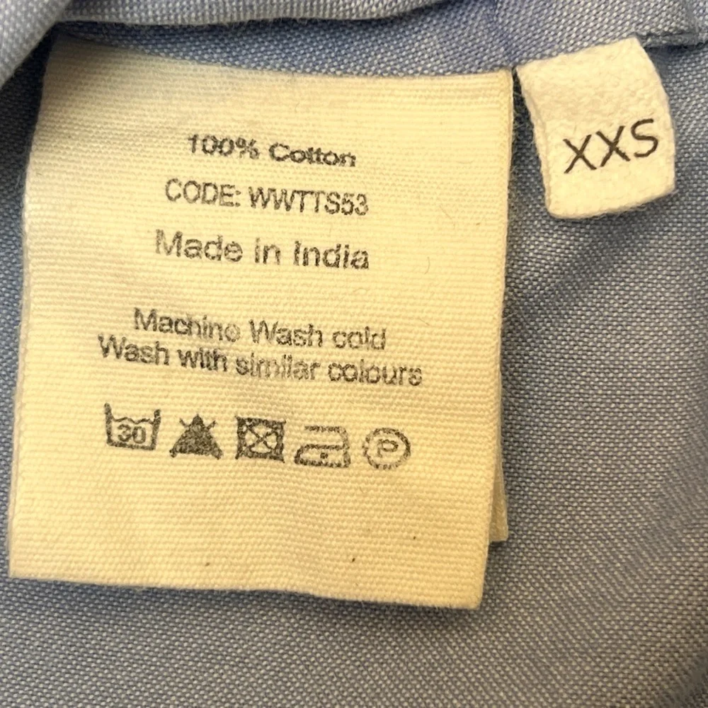 TOAST Catrin Cotton Oxford Easy Shirt Chambray Band Collar Raglan | Size: XXS - Picture 6 of 7